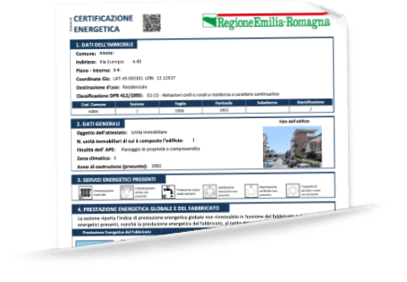 Esempio di Attestato di Prestazione Energetica (APE)